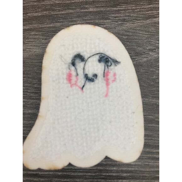 New! White & Gold GHOST Patch & Necklace - Halloween Two Piece Set - Picture 8 of 8